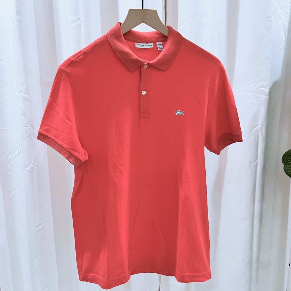 Soft Pink Lacoste Polo Shirt - Small White Logo